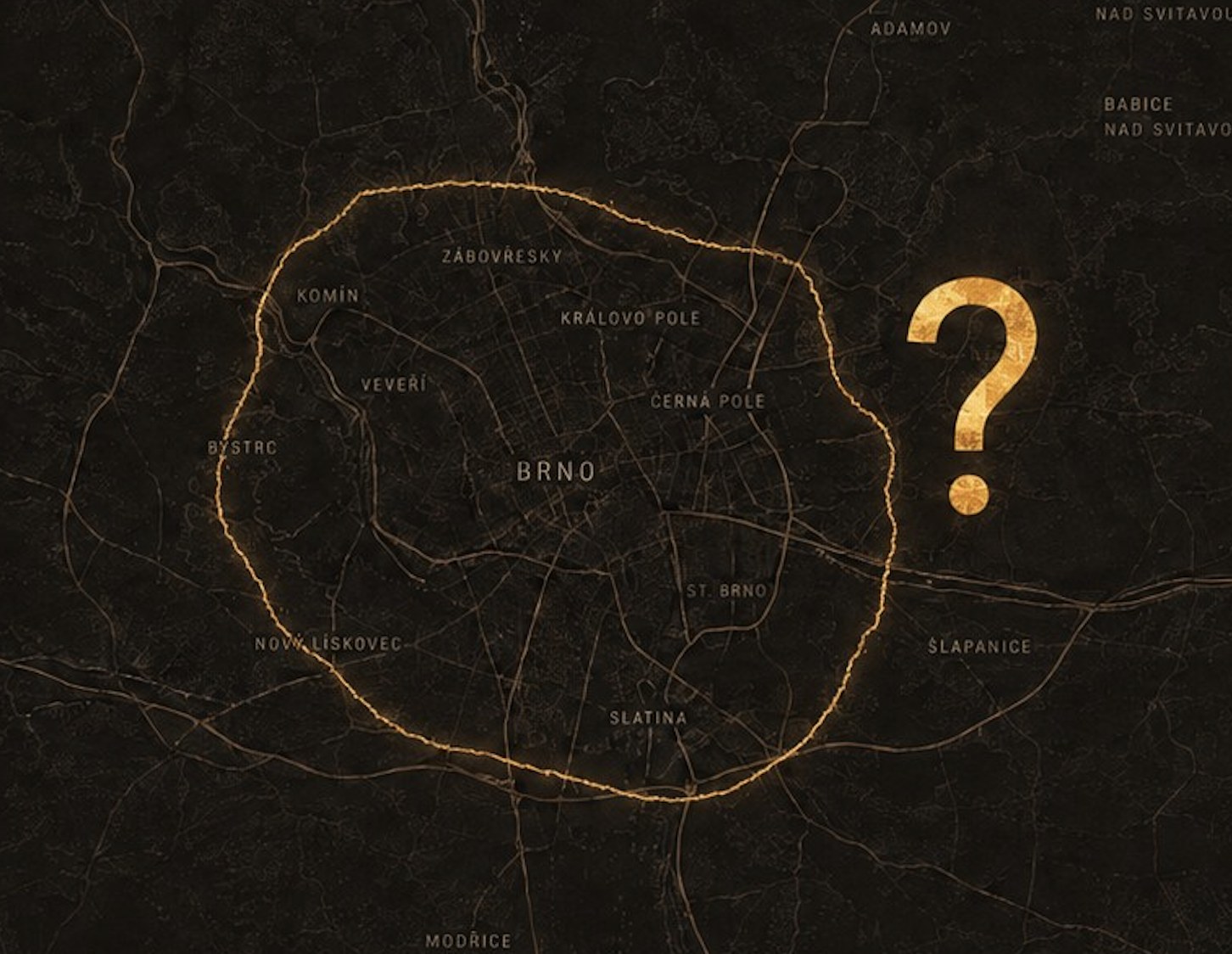 Mapa Brna s otazníkem – přesné místo zatím neprozrazujeme